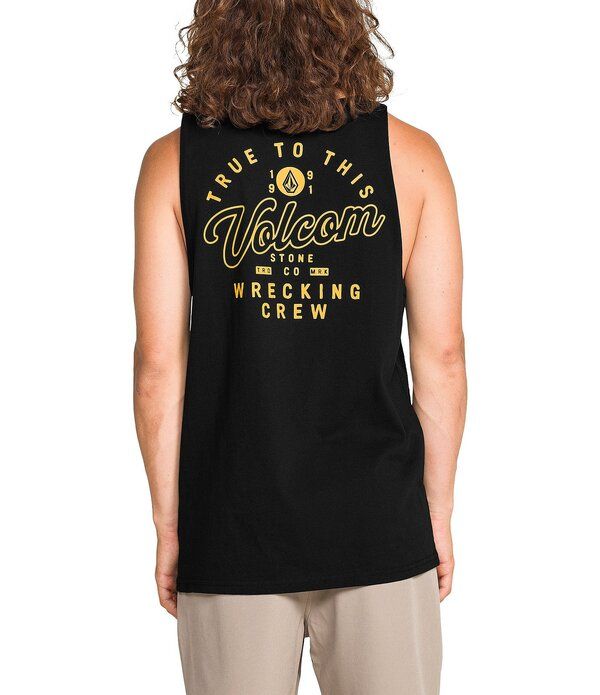 ボルコム メンズ トップス シャツ ロゴ Volcom Wrecking Logo Tank Black ブラック