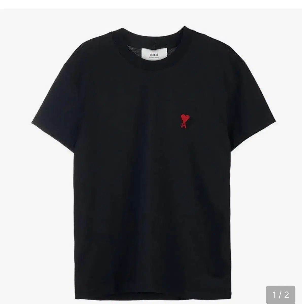 アミ スモール ハート 半袖 ブラック Tシャツ