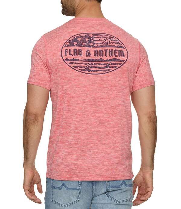 フラッグ アンド アンセム メンズ トップス シャツ Flag and Anthem Palm Flag UPF Performance Tee Bright Red レッド