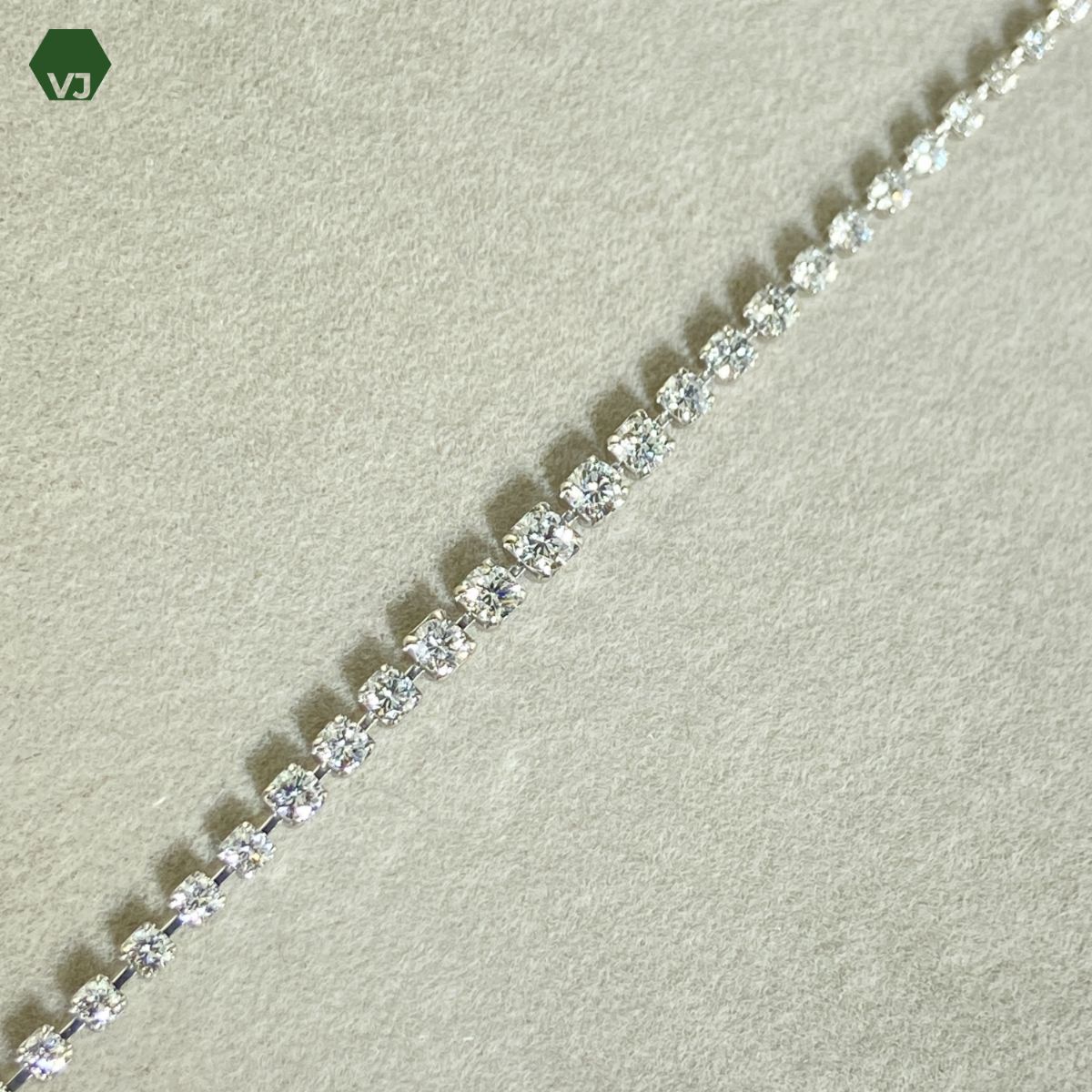 【34-02】ダイヤモンド　ブレスレッドD2.00ct 【中古】【PT850】【約18.7㎝】★By vivid-J