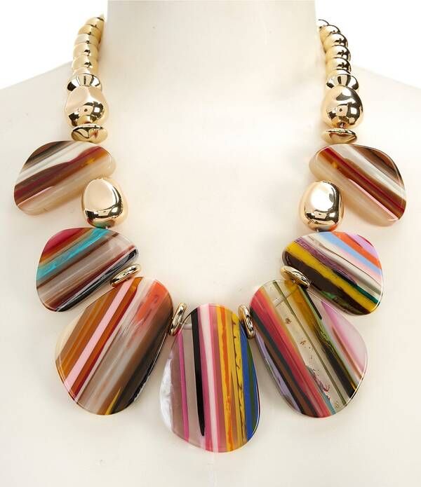 ナターシャ アクセサリー レディース ネックレス・チョーカー レース Natashaccessoriestripe Resin Statement Necklace Multi マルチカラー