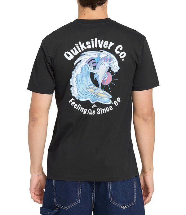 クイックシルバー メンズ トップス シャツ グラフィック Quiksilver Patriot Dolphin Short Sleeve Graphic TShirt Black ブラック