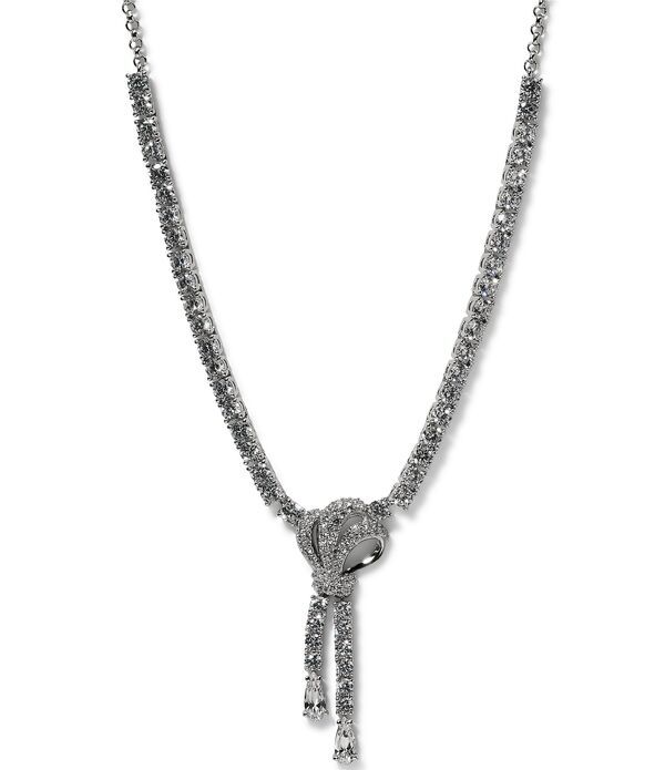 ナディール レディース アクセサリー ネックレス・チョーカー レース Nadri Eros Pave Bow Choker Necklace Silver シルバー