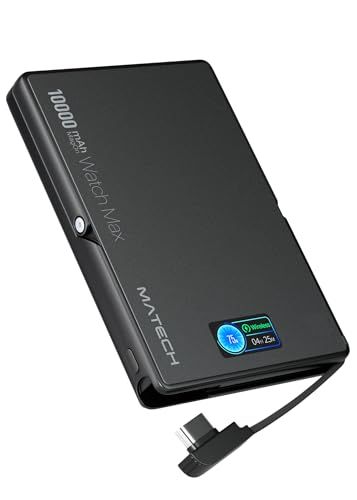 MATECH Qi2 マグセーフ 大容量 (10000mAh, PD22W)【アップルウォッチ 充電器/MagSafe対応マグネット式/ワイヤレス充電 最大出力15W/タイプC /iPhone12~17対応】(MagOn Watch Max 602f4a84
