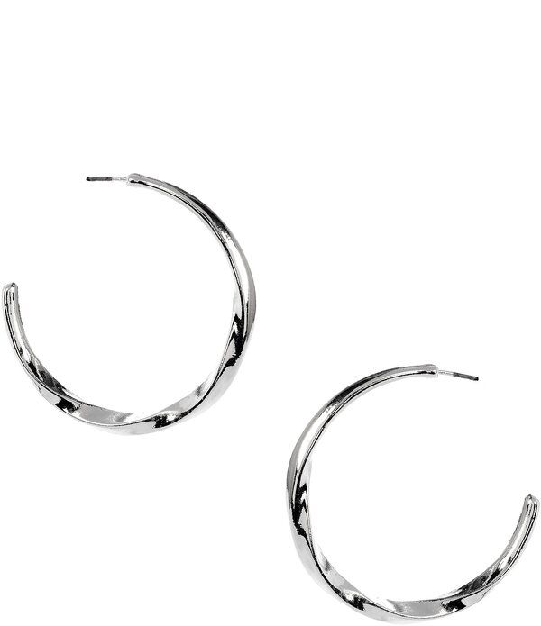 ディラーズ レディース アクセサリー ピアス・イヤリング Dillards Hammered Twist Hoop Earringsilver シルバー