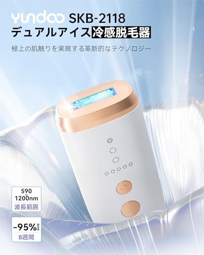 YUNDOO 脱毛器 サロン級冷感無痛 【2025革新的連射冷却アイス 痛感ゼロ IPL光脱毛】VIO対応 美肌モード レディース メンズ 光脱毛器 99万回照射 5段階調節 高出力 デュアルアイス冷却脱毛 顔 髭 脇 腕 足用 全身ムダ毛ケ ae1290b8