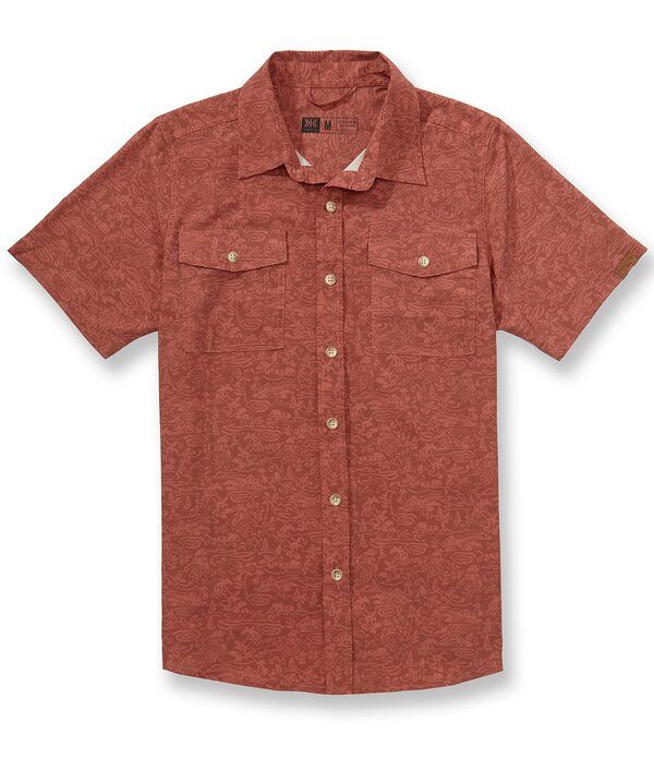 ダコタグリズリー メンズ トップス シャツ Dakota Grizzly Rowan Short Sleeve Woven Shirt Sunset Blaze