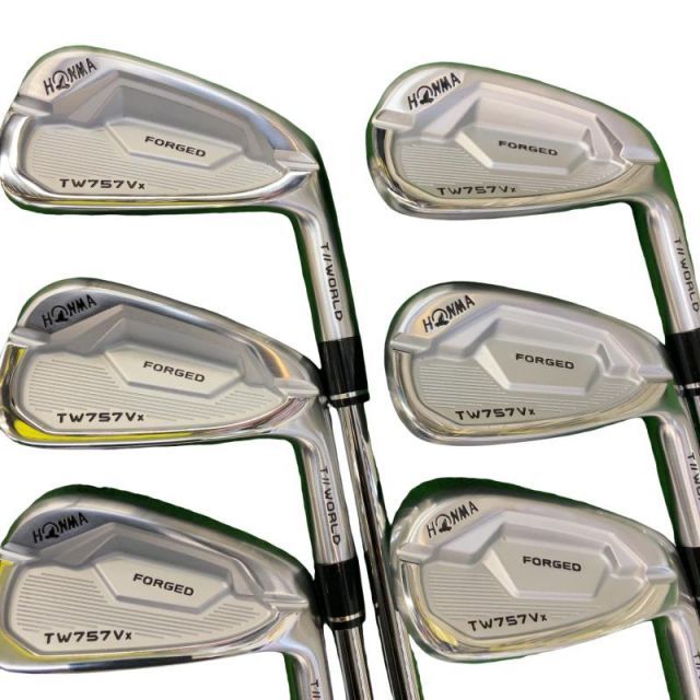 【中古】 本間ゴルフ TOUR WORLD TW757Vx 6S アイアンセット IR 純正特注シャフト (フレックスS) メンズ 男性用 右利き 右用 Bランク ゴルフクラブ