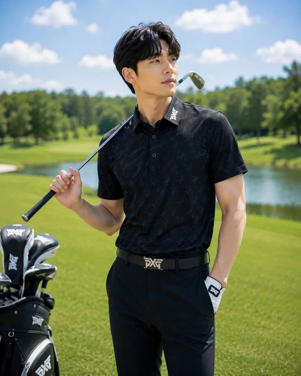 正規品 PXG ゴルフ メンズ オールオーバー ロゴ パータン 半袖 ポロ シャツ XL 8,969円