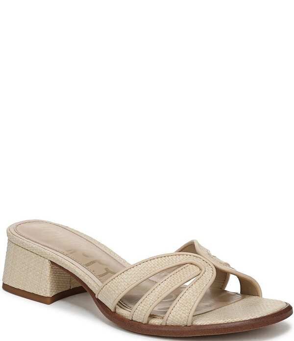 サムエデルマン レディース シューズ サンダル ロゴ Sam Edelman Farrin Raffia Double Logo Slide Sandals Linen