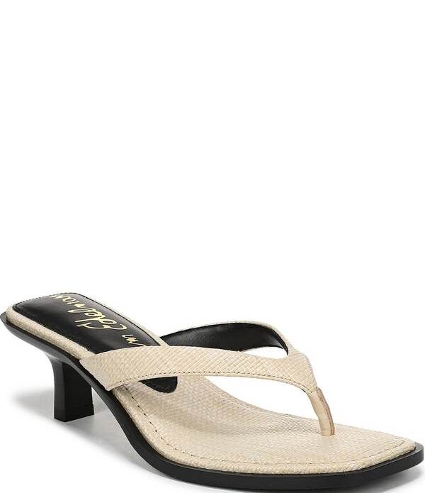 サムエデルマン レディース シューズ ヒール サンダル Sam Edelman Dollie Woven Raffia Kitten Heel Thong Sandals Linen