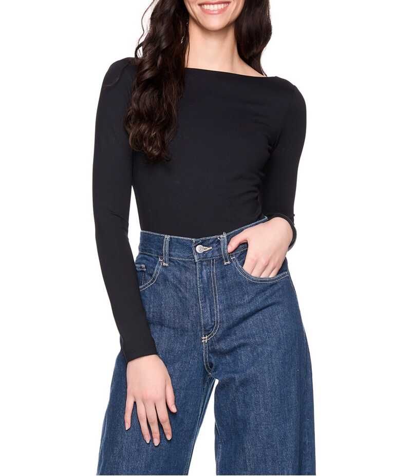 スサナモナコ レディース トップス シャツ ニット Susana Monaco Stretch Knit Long Sleeve Scoop Back Top Black ブラック 22,176円