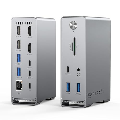 ☆新品☆Macbook Pro/Air専用 14-IN-2 ドッキングステーション Type c Dock 3画面モード トリプルディスプレイ対応 MST機能 4K＠60Hz HDMIポート 100W出力 10Gbps USB-Aポート US 5211843b