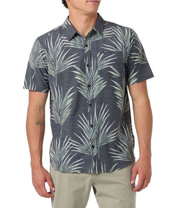オニール メンズ トップス シャツ プリント ONeill Tropical Printed Short Sleeve Slub Woven Shirt Black ブラック