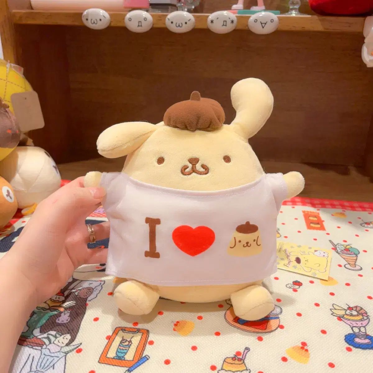 クラシック Sanrio ポムポムプリン アイ ラブ プリン Tシャツ ぬいぐるみ