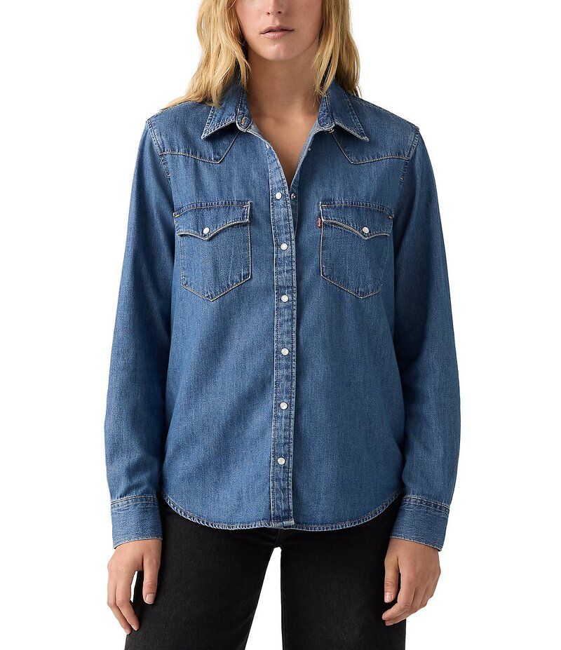 リーバイス レディース トップス シャツ デニム LevisR Long Sleeve Ultimate Denim Western Shirt Mighty Fine デニム
