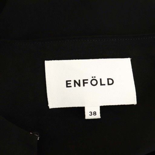 エンフォルド ENFOLD 前後差ワンピース ロング 長袖 38 ブラック /HK