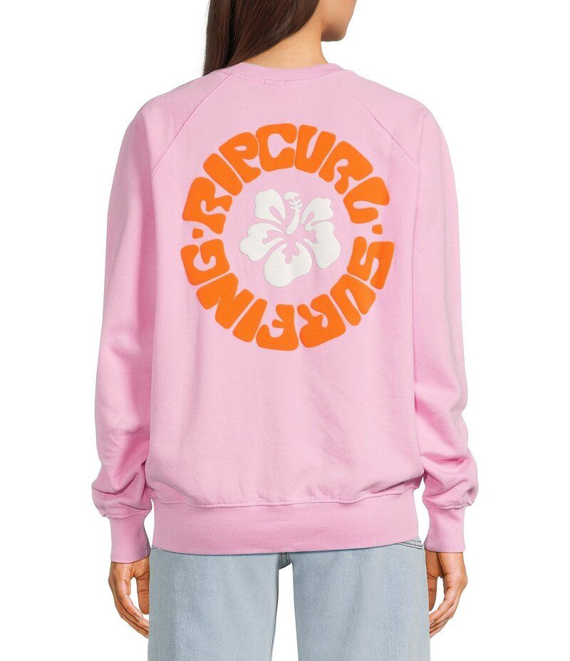 リップカール レディース トップス シャツ Rip Curluxe Surf Raglan Sleeve TShirt Pastel Pink ピンク