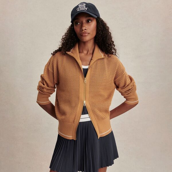【送料無料】 バーレイ レディース ジャケット・ブルゾン アウター Varley Womens Ina Zip Through Knit Sweater Apple Cinnamon