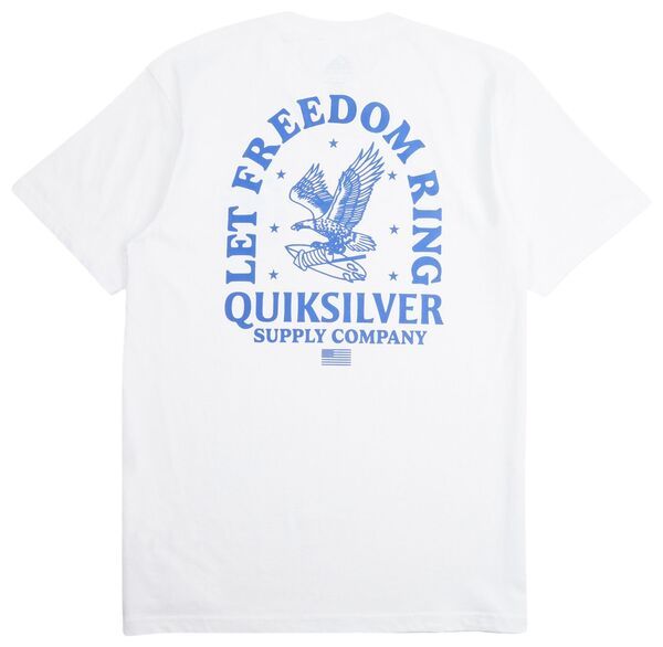 【送料無料】 クイックシルバー メンズ Tシャツ トップス Quiksilver Mens Freedom Ring Cotton TShirt White