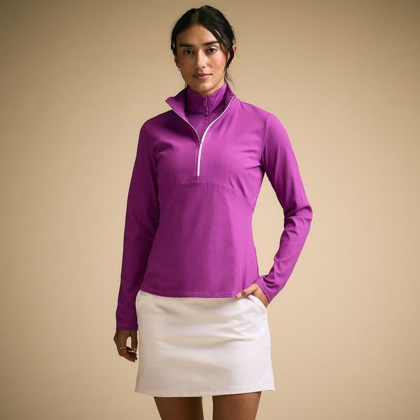 【送料無料】 キャリー レディース シャツ トップス CALIA Womens Golf UV Textured 14 Zip Electric Orchid 13,460円