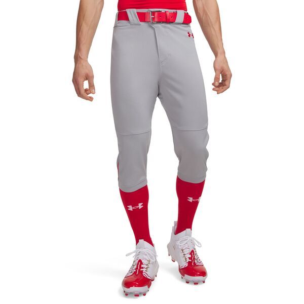 【送料無料】 アンダーアーマー メンズ カジュアルパンツ ボトムス Under Armour Mens Utility Pro Knicker Piped Baseball Pants GrayRed