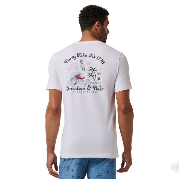 【送料無料】 トラビスマヒュー メンズ Tシャツ トップス TravisMathew Mens Beach Bash Golf TShirt White