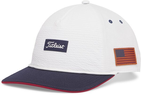 【送料無料】 タイトリスト メンズ 帽子 アクセサリー Titleist Mens Santa Cruz Seersucker Golf Hat WhiteNavy