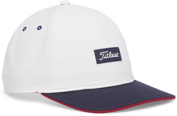 【送料無料】 タイトリスト メンズ 帽子 アクセサリー Titleist Mens Santa Cruz Seersucker Golf Hat WhiteNavy