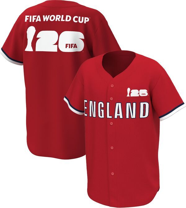 【送料無料】 アウタースタッフ メンズ シャツ トップス Outerstuff Adult England Red Multi Graphic ButtonUp Baseball Jersey NoColor