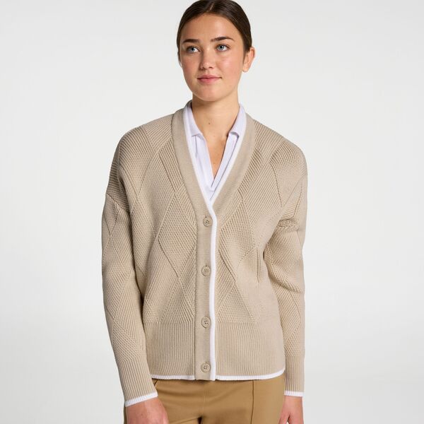 【送料無料】 ウォルターヘーゲン レディース シャツ トップス Walter Hagen Womens Clubhouse Golf Cardigan Light Khaki
