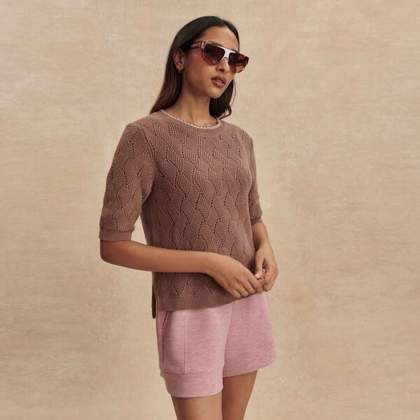 【送料無料】 バーレイ レディース シャツ トップス Varley Womens Agathe Knit Top Brownie