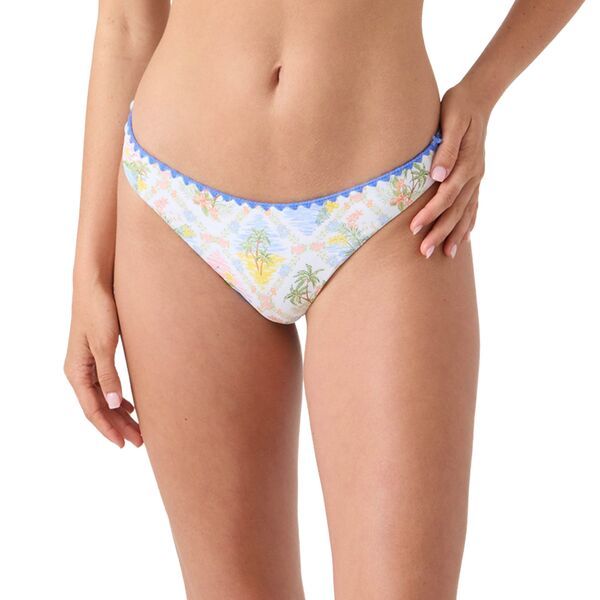 【送料無料】 ロキシー レディース シャツ トップス Roxy Womens Catch My Drift Hipster Shirred Back Cheeky Bikini Bottom White