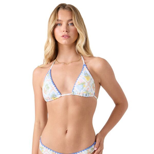 【送料無料】 ロキシー レディース シャツ トップス Roxy Womens Catch My Drift Tiki Tri Bikini Top White