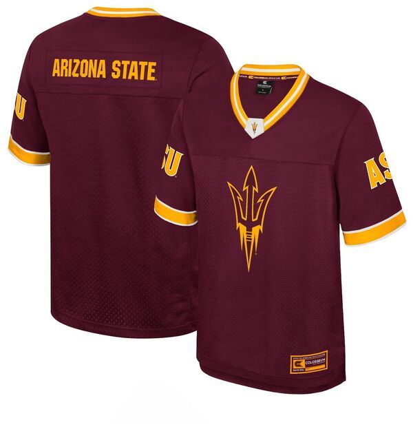 【送料無料】 コロシアム メンズ シャツ トップス Colosseum Mens Arizona State Sun Devils Maroon Hits Football Jersey NoColor