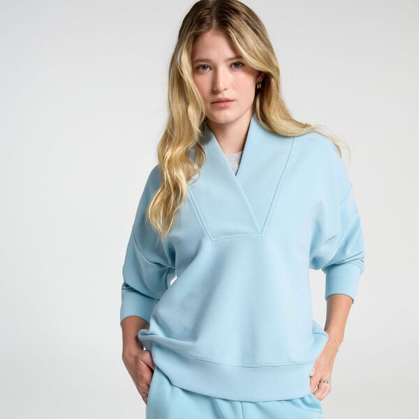 【送料無料】 キャリー レディース シャツ トップス CALIA Womens Elevate Ottoman Shawl Collar Pullover Patina Blue