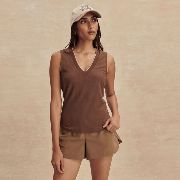 【送料無料】 バーレイ レディース シャツ トップス Varley Womens Corby VNeck Tank Pinecone