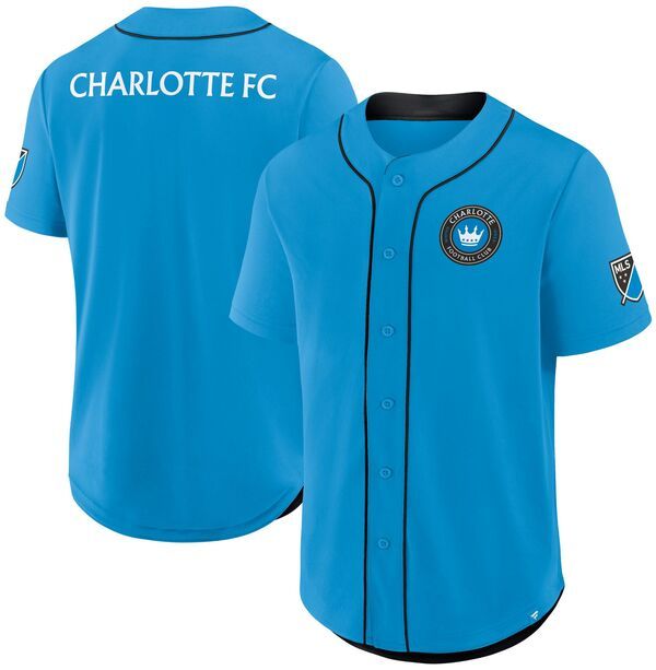 【送料無料】 ファナティクス メンズ シャツ トップス MLS Adult Charlotte FC Blue Baseball Jersey NoColor