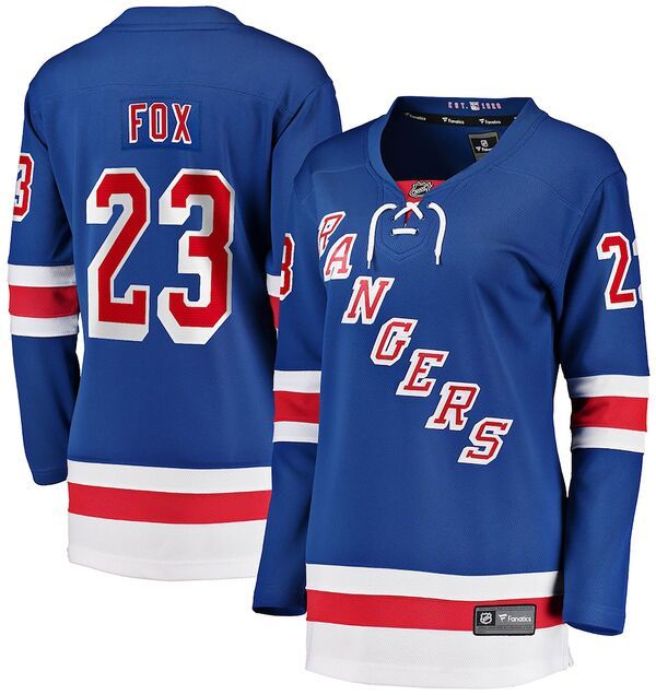 【送料無料】 ファナティクス レディース シャツ トップス NHL Womens New York Rangers Adam Fox 23 Blue Breakaway Home Jersey NoColor