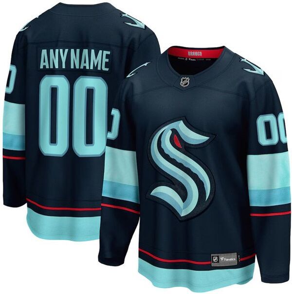 【送料無料】 ファナティクス メンズ シャツ トップス NHL Mens Custom Seattle Kraken Breakaway Home Jersey NoColor