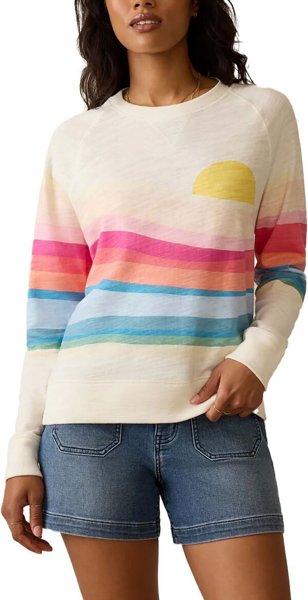 【送料無料】 ファレティ レディース シャツ トップス Faherty Womens Sunwashed Slub Crew Sun Spritz Soleil