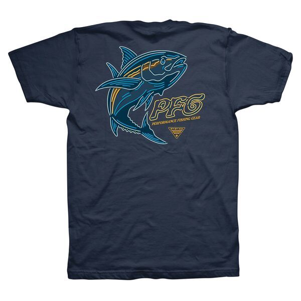 【送料無料】 コロンビア メンズ Tシャツ トップス Columbia Mens PFG Reggie Short Sleeve TShirt Collegiate Navy