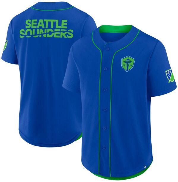 【送料無料】 ファナティクス メンズ シャツ トップス MLS Adult Seattle Sounders Royal Baseball Jersey NoColor