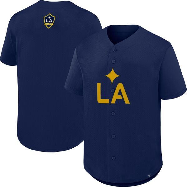 【送料無料】 ファナティクス メンズ シャツ トップス MLS Adult Los Angeles Galaxy Athletic Navy Baseball Jersey NoColor