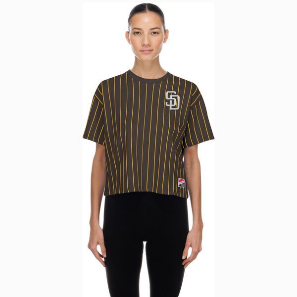 【送料無料】 ニューエラ レディース Tシャツ トップス New Era Womens San Diego Padres Brown Throwback TShirt NoColor