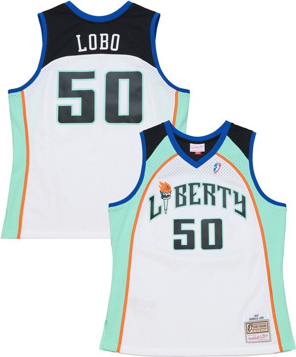 【送料無料】 ミッチェルネス メンズ シャツ トップス Mitchell Ness Mens New York Liberty White Rebecca Lobo Retro Jersey NoColor