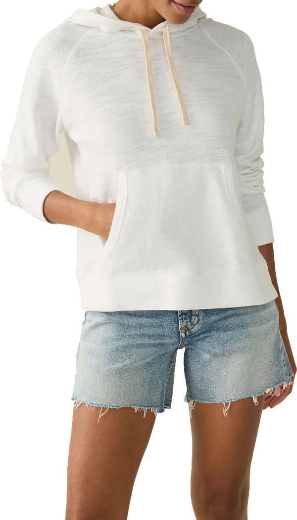 【送料無料】 ファレティ レディース シャツ トップス Faherty Womens Sunwashed Sunray Slub Hoodie White