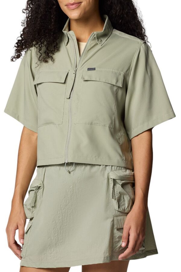 【送料無料】 コロンビア レディース シャツ トップス Columbia Womens Elevated View Utility Short Sleeve Shirt Safari
