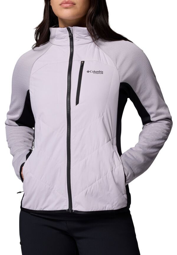 【送料無料】 コロンビア レディース シャツ トップス Columbia Womens Arctic Crest Hybrid Full Zip Lavender Pearl