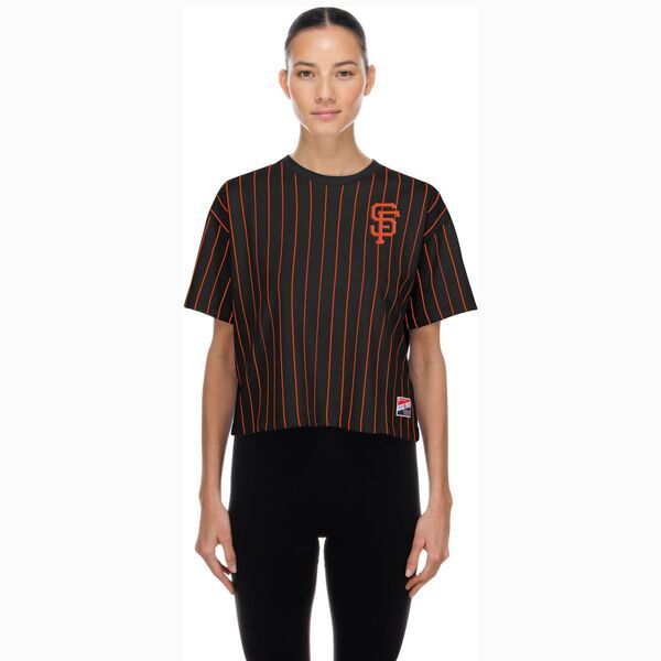 【送料無料】 ニューエラ レディース Tシャツ トップス New Era Womens San Francisco Giants Black Throwback TShirt NoColor